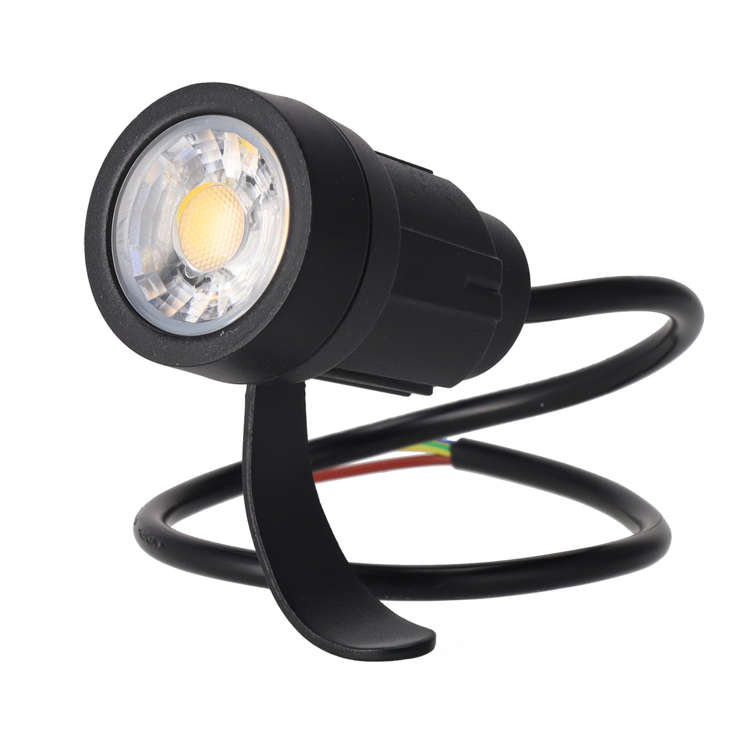 Foco LED com espeto de jardim 5W 60º IP65 3000K Acabamento preto
