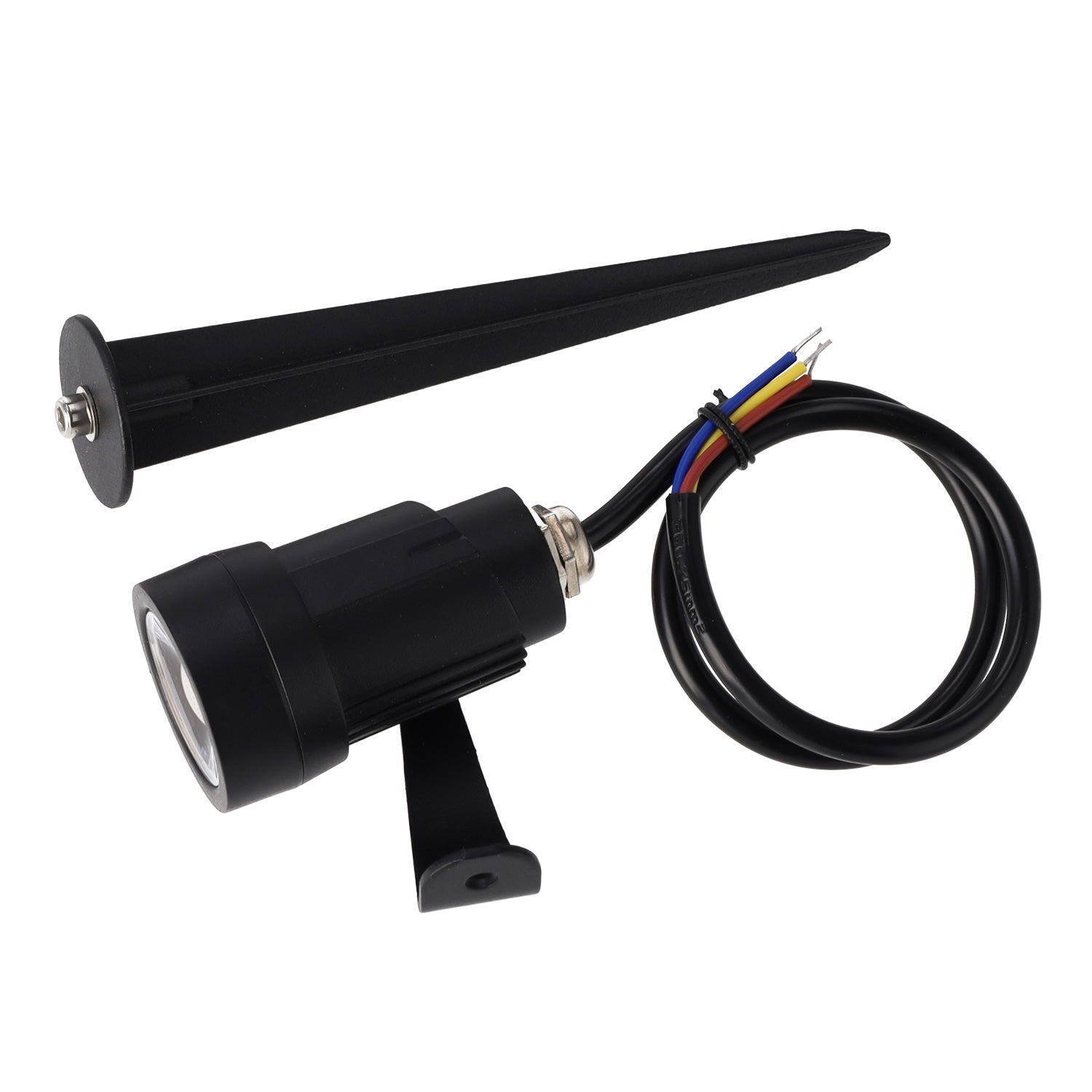 Foco LED com espeto de jardim 5W 60º IP65 3000K Acabamento preto