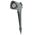 Refletor LED de 7W IP65 2700K com estaca para jardim, acabamento cinza