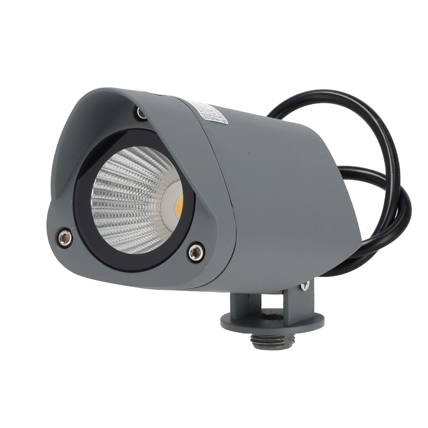 Refletor LED de 7W IP65 2700K com estaca para jardim, acabamento cinza