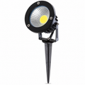 Foco de jardim LED COB de 18W, 1620lm, 2700K, com ponta, 40.000H, acabamento preto