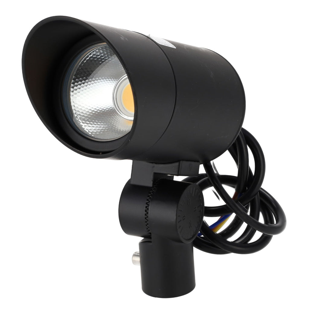 Foco de jardim LED COB de 24 W, 2160 lm, 2700 K, com ponta, 40.000 horas de vida útil, acabamento preto