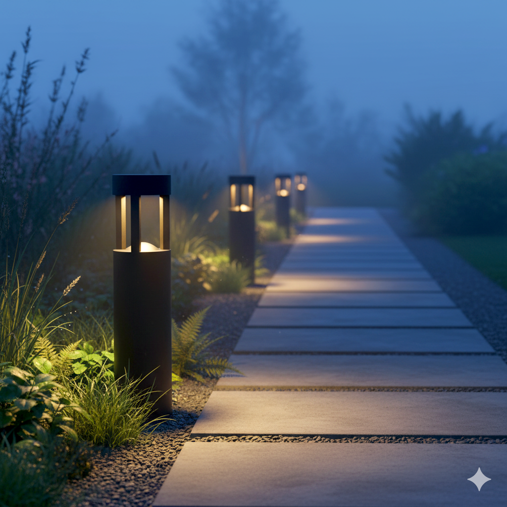 Farol LED exterior "Al Marj" 60cm 10W 220VAC 3000ºK Preto