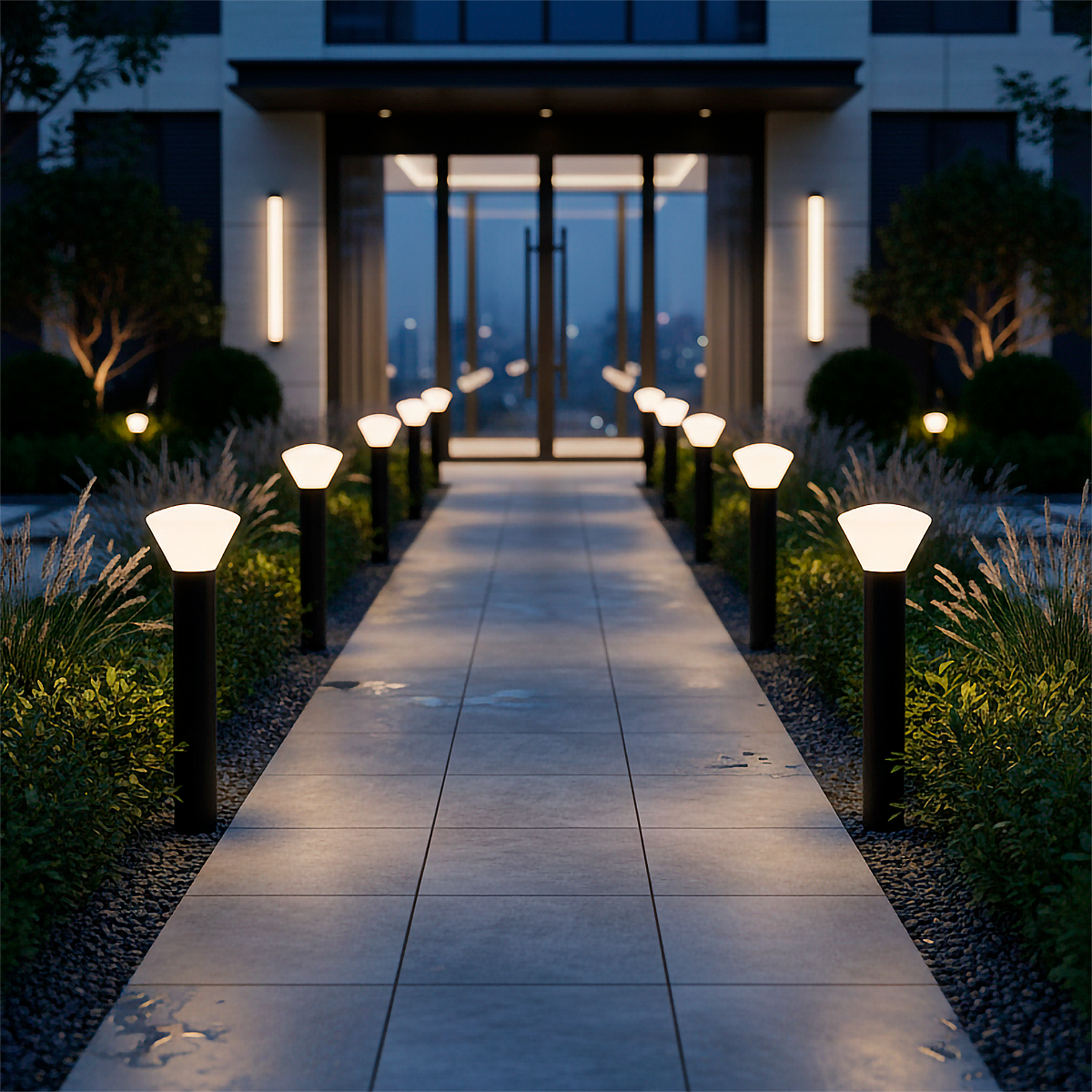 Farol LED exterior "Sonsonate" 60cm Sinalizador LED exterior "Digos" 100cm 5W 220VAC 3000ºK Preto