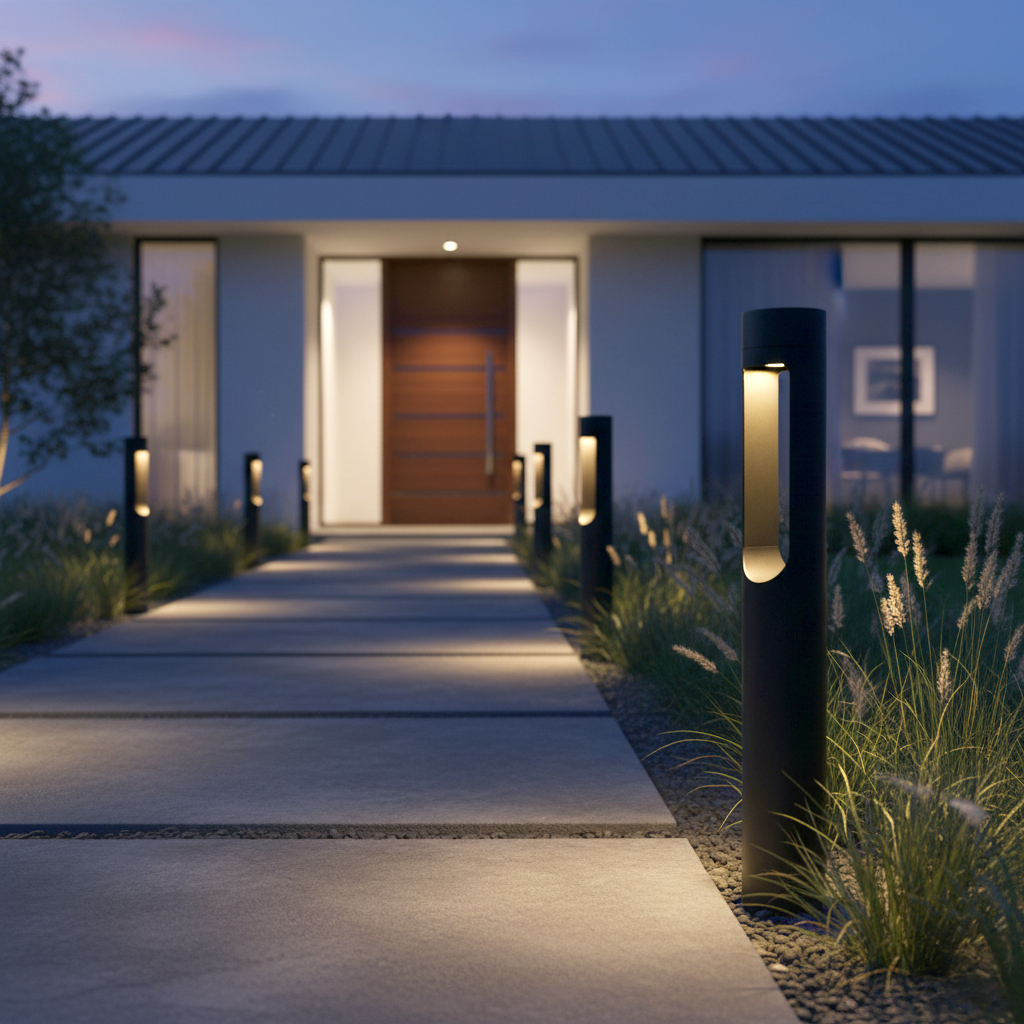 Sinalizador LED exterior "Corona" 40cm 10W 220VAC 3000ºK Preto