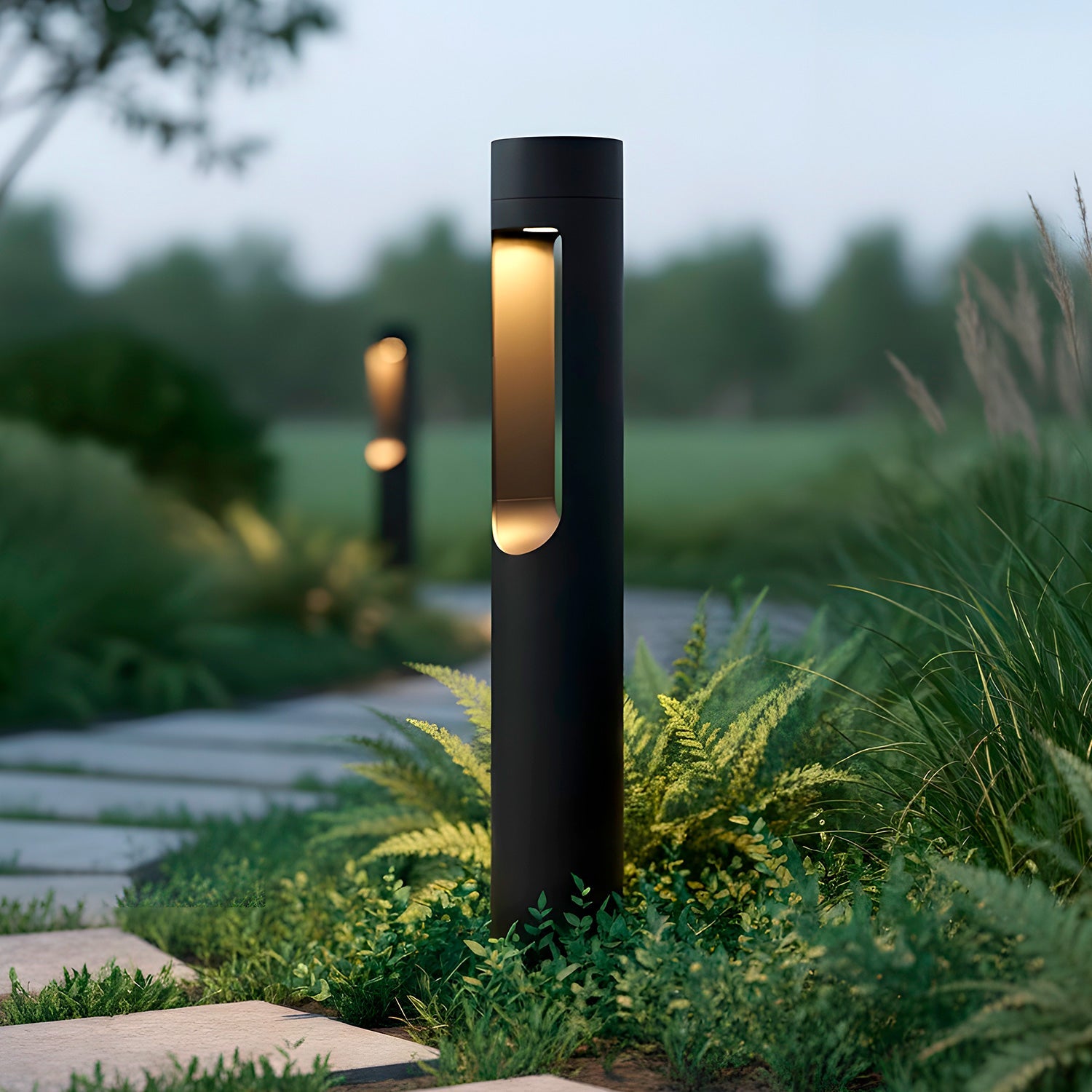 Sinalizador LED exterior "Medinipur" 60cm 10W 220VAC 3000ºK Preto