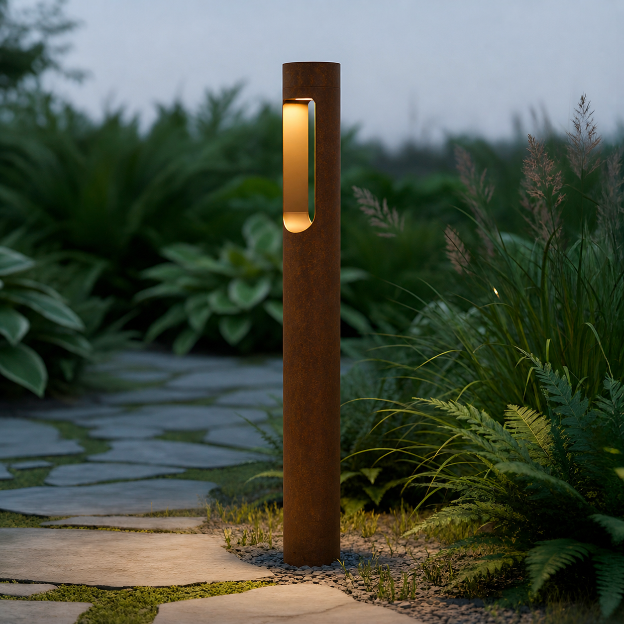 Farol LED externo "Fredericksburg" 90cm 10W 220VAC 3000ºK Marrom Óxido
