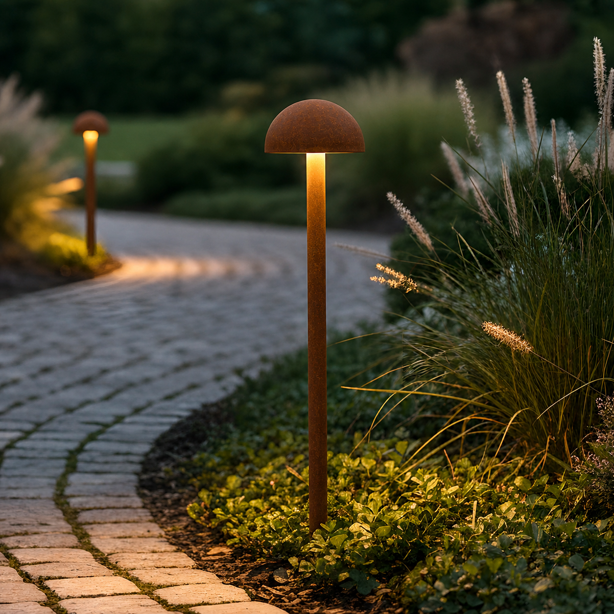 Farol LED exterior "Ocala" 60cm 12W 220VAC 3000ºK Castanho Óxido