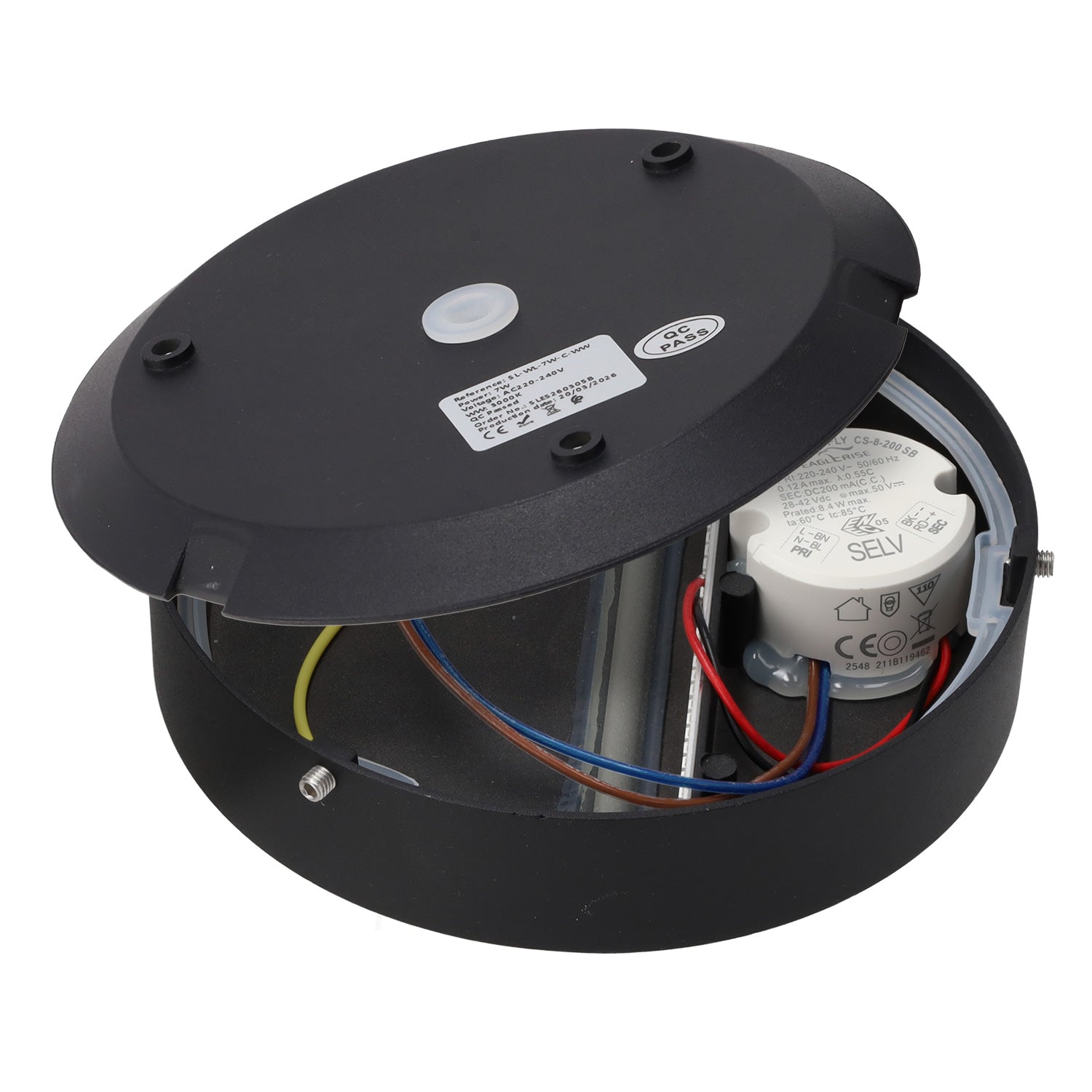 LED-Außenwandleuchte rund 7 W, IP54, 2700 K