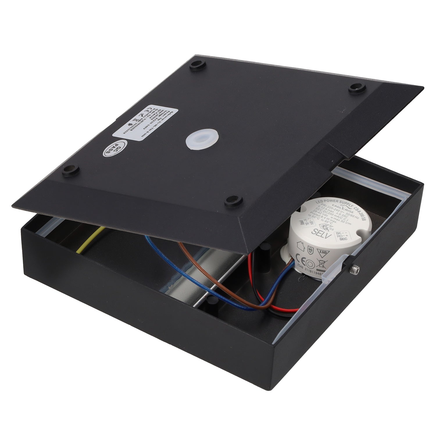 Luminária de parede exterior LED retangular de 7 W, IP54, 2700 K