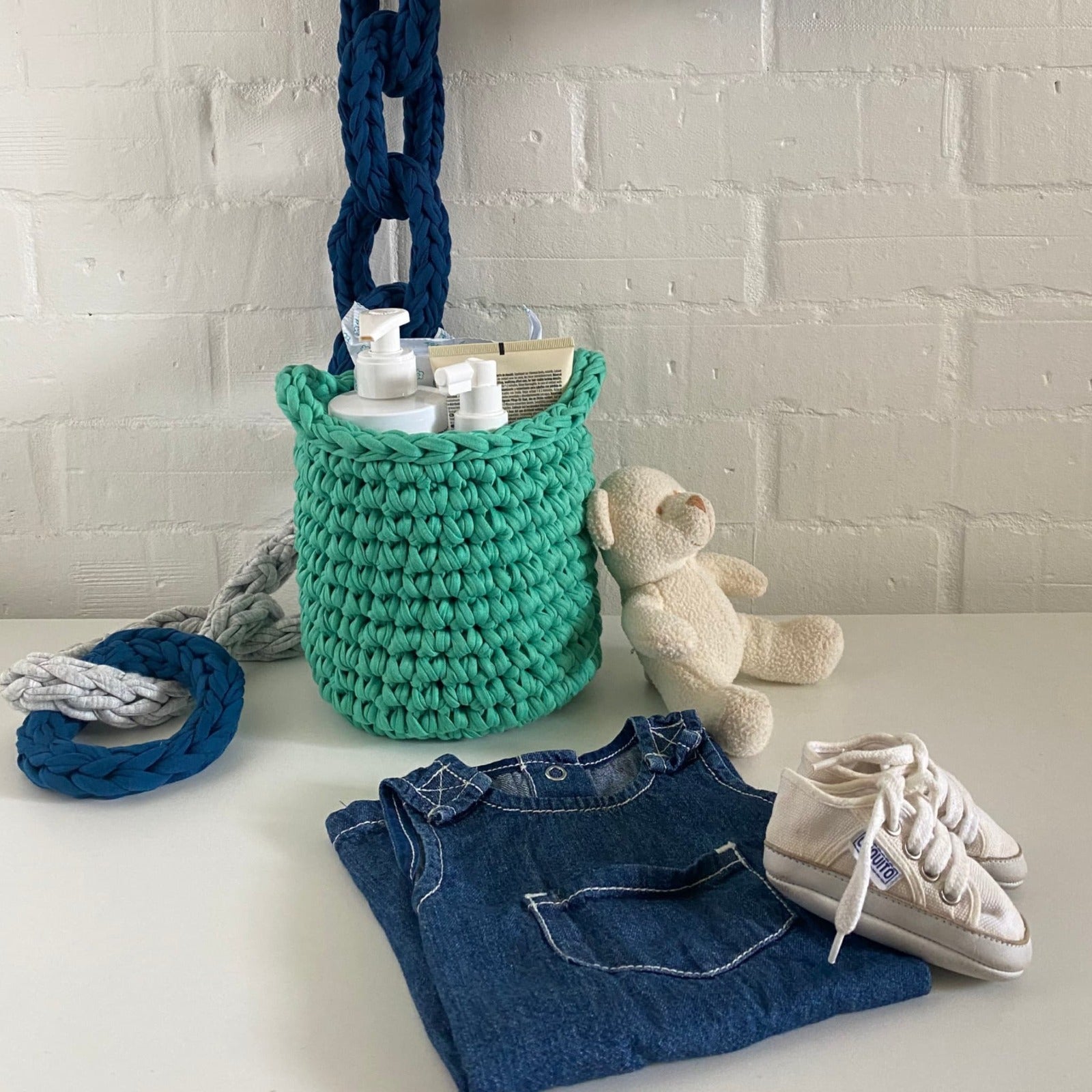Cestas Decorativas Pequeñas - Bolsa de Almacenamiento Verde