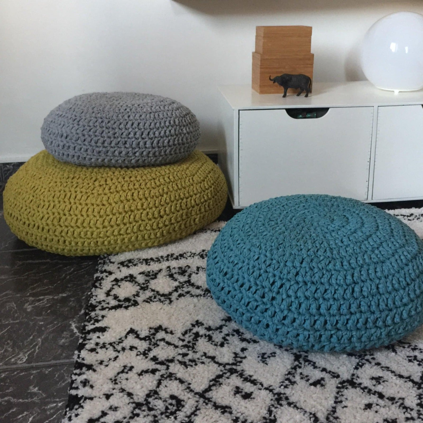 Almofada de Assento de Crochê de Algodão Macio | Decoração de Quarto Infantil