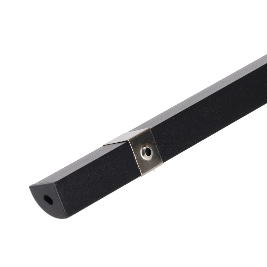 Perfil de Alumínio Preto para Cantos de Instalação de Fita LED - Difusor Opala x 2M
