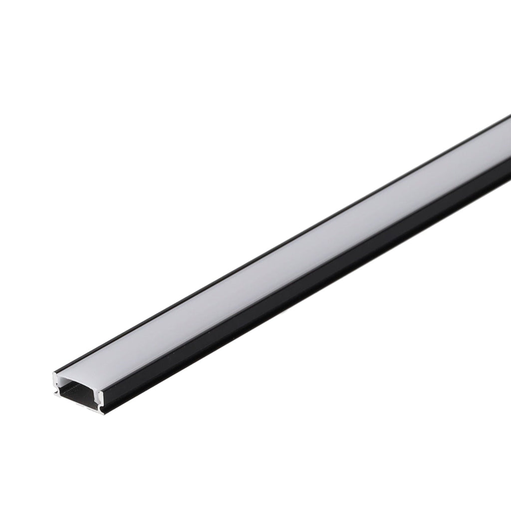 Perfil de alumínio preto para faixa de LED - difusor de opala