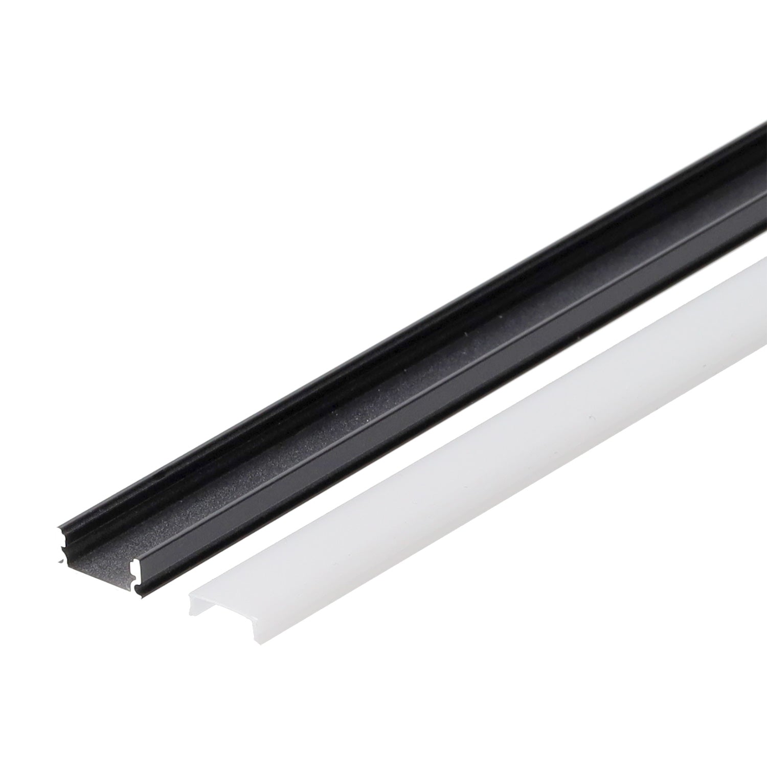 Perfil de alumínio preto para faixa de LED - difusor de opala