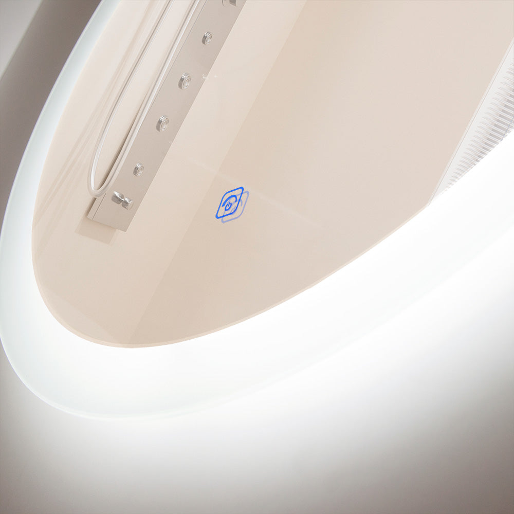 Espelho Banheiro Iluminado LED 15W 4200ºk Ø60Cm Interruptor Tátil Regulável 40.000H [Sun-Syj-16308]