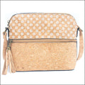 Bolso cruzado de corcho natural para mujer con cremallera y borla BAG-2218