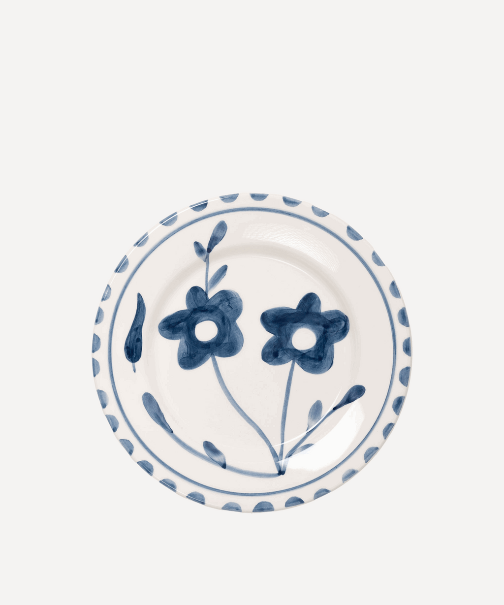 Blue flowers Hand Painted Salad Plate - Set of 4