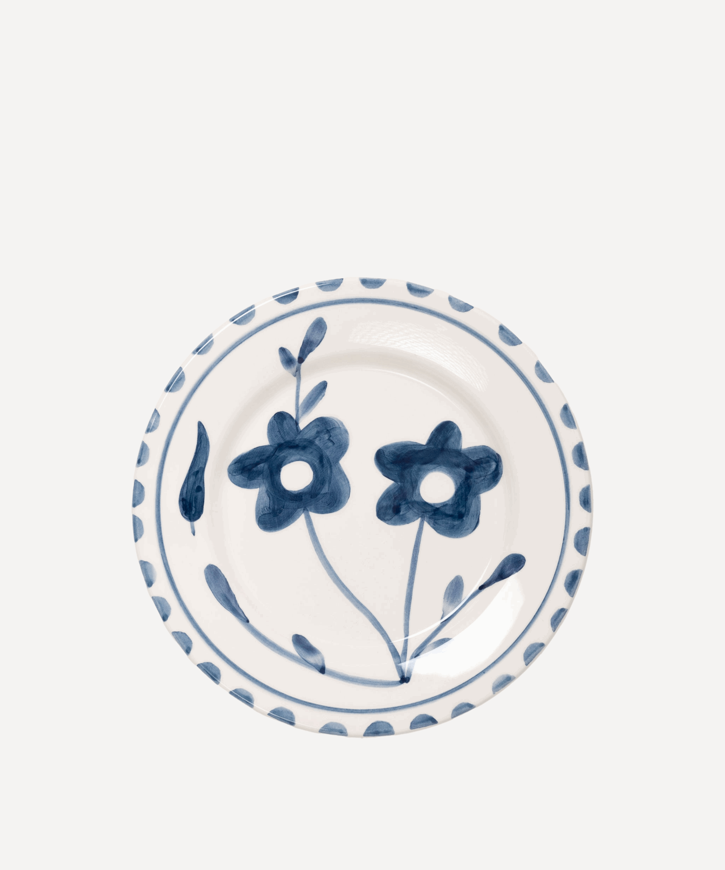 Blue flowers Hand Painted Salad Plate - Set of 4