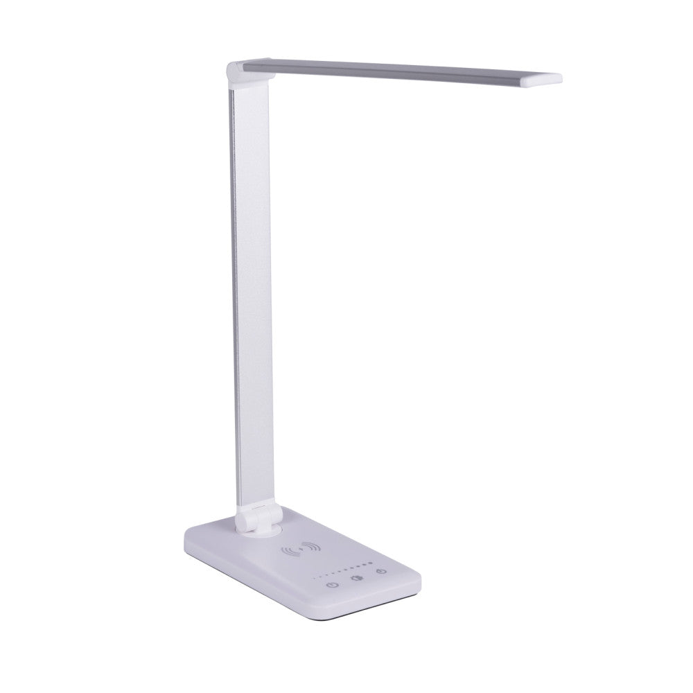 Luminária de mesa LED com carregador de celular sem fio 6W 420Lm CCT (tom de luz regulável)