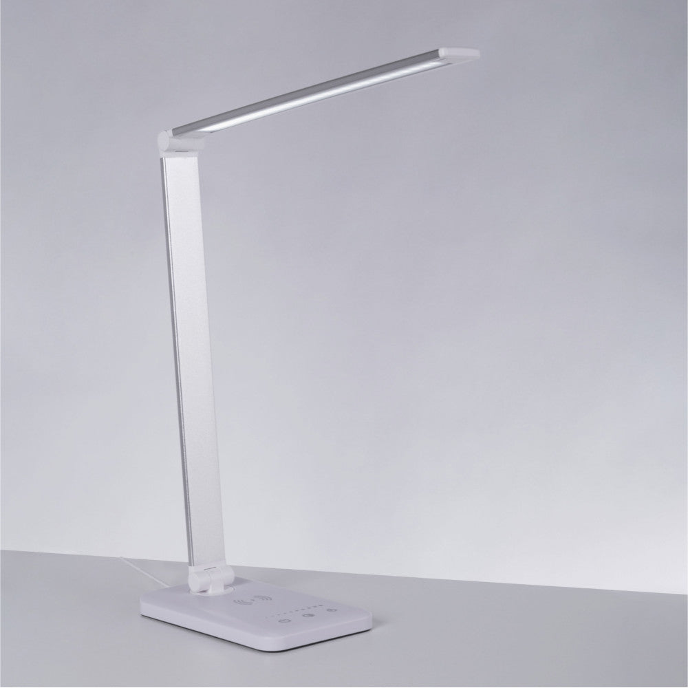 Luminária de mesa LED com carregador de celular sem fio 6W 420Lm CCT (tom de luz regulável)