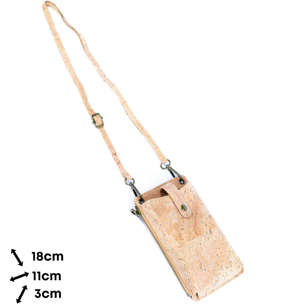 Elegante Handy-Tasche für Damen aus Naturkork mit Kartenfächern BAG-2298