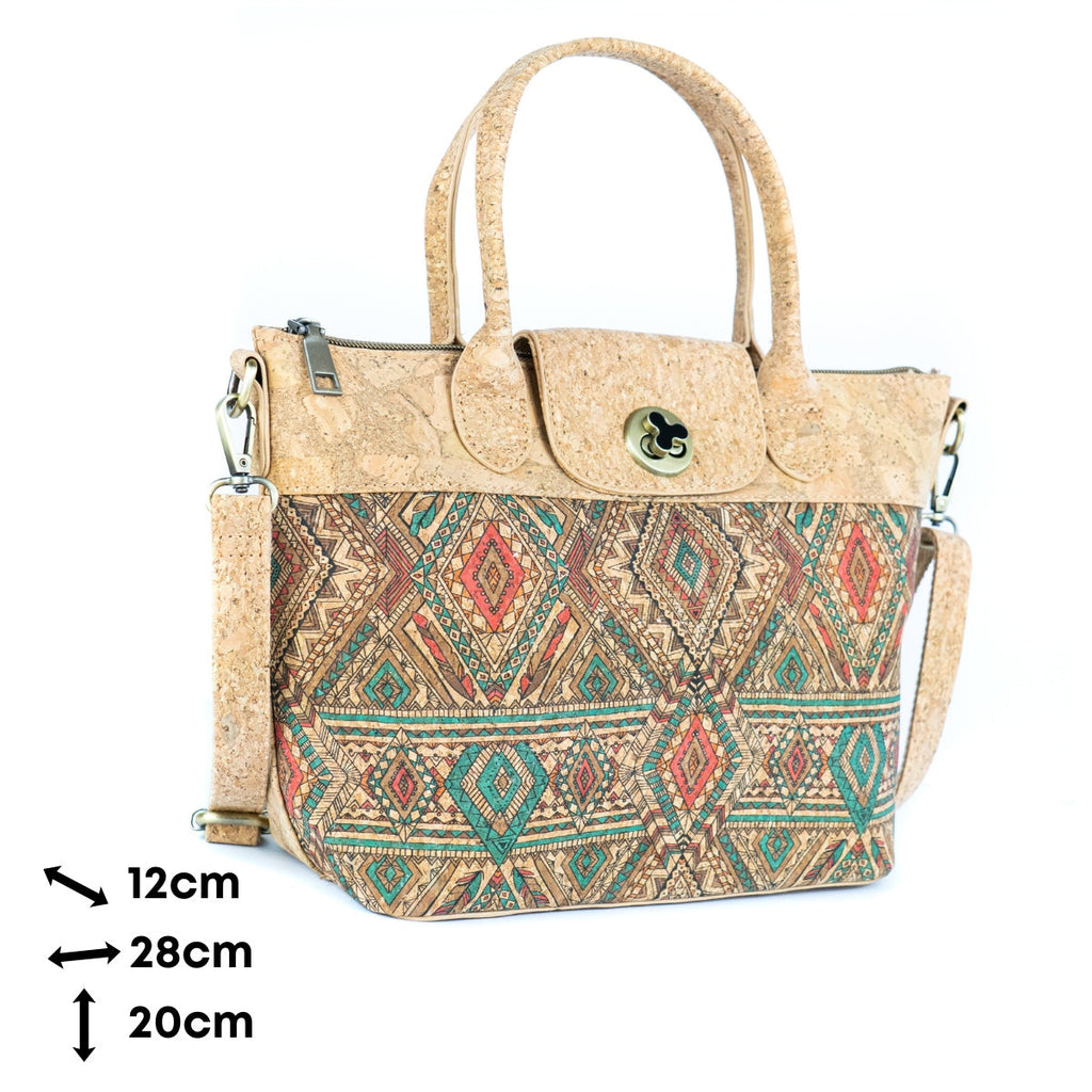 Korkhandtasche – Fliesen- und Blumenmuster BAGD-611
