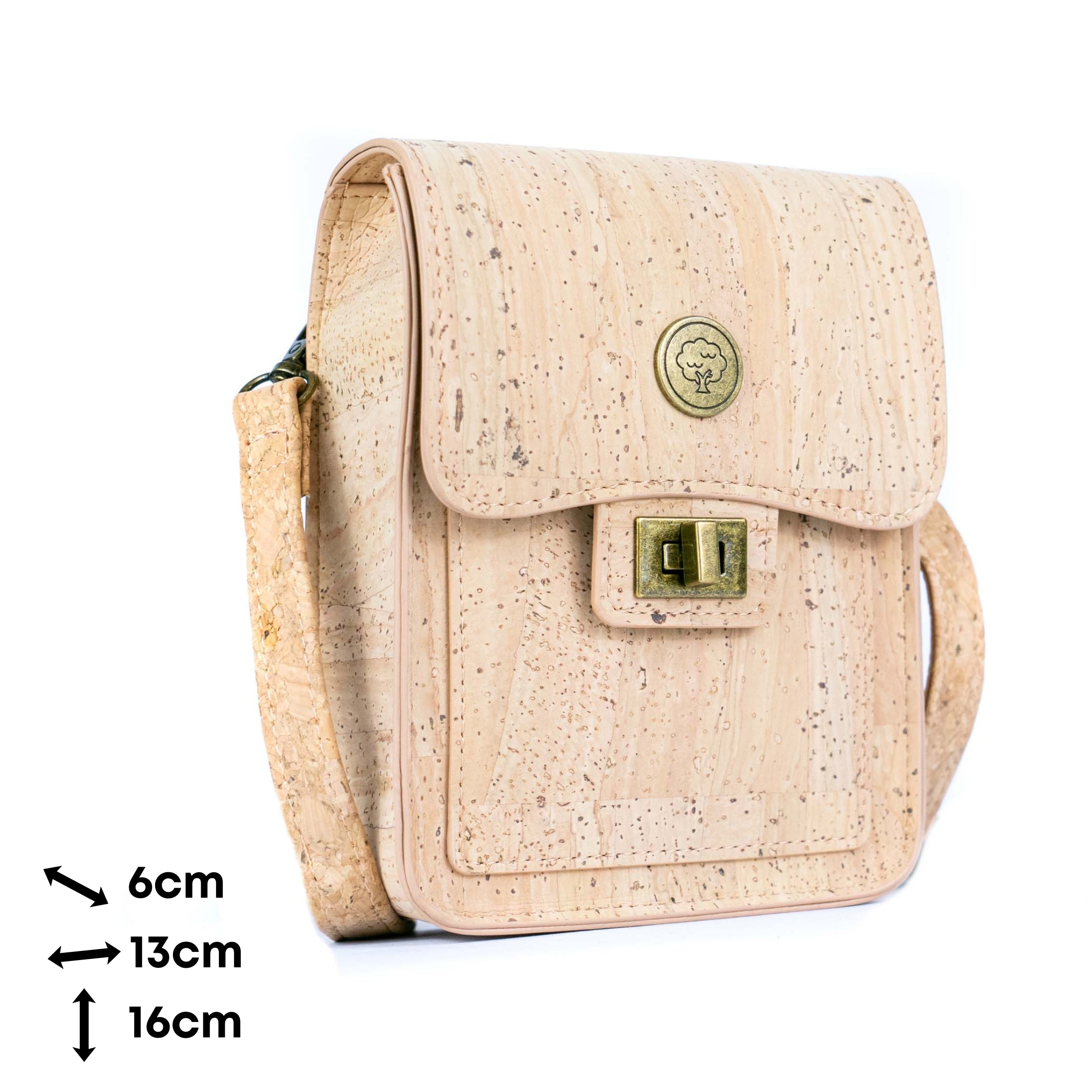 Bolso cruzado para teléfono de corcho – Corcho natural y negro BAG-2360