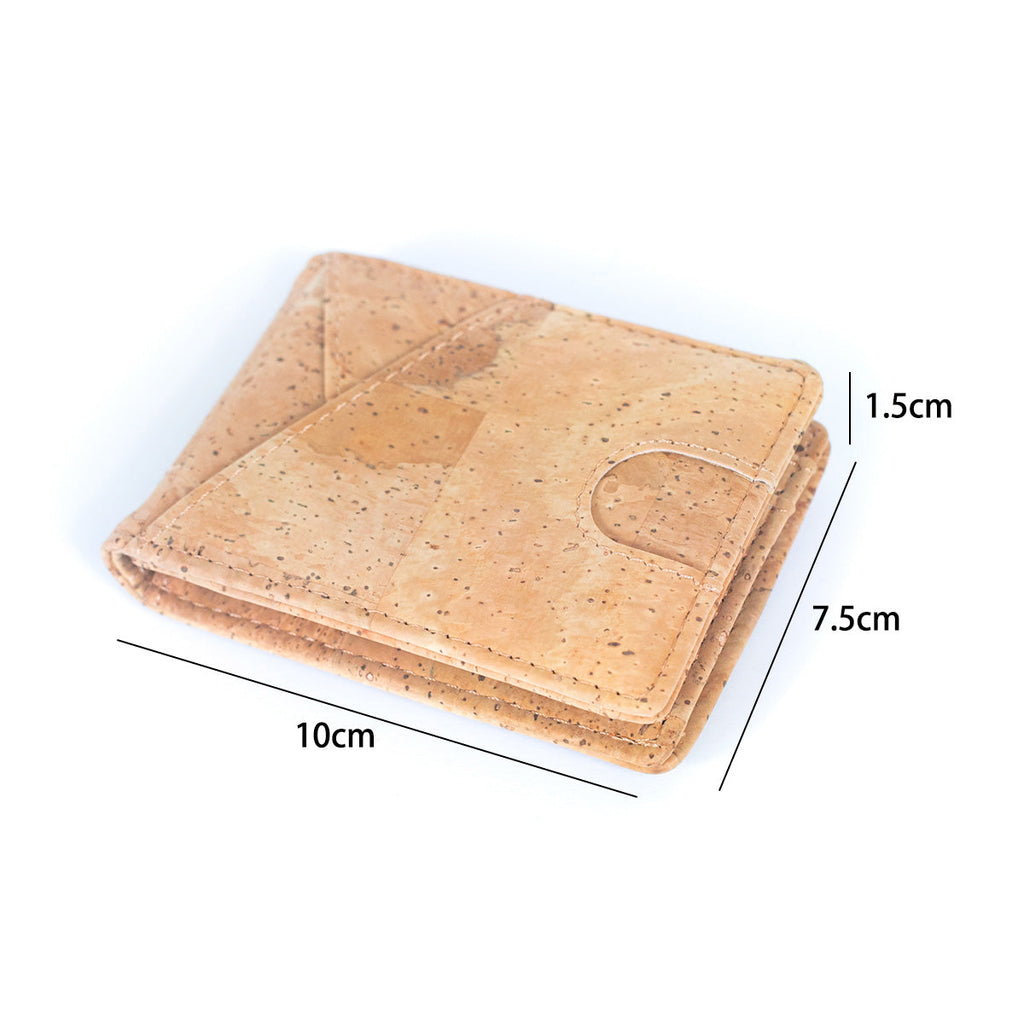 Cartera Minimalista de Corcho con Pinza para Billetes RFID Blocking Bifold BAG-2276